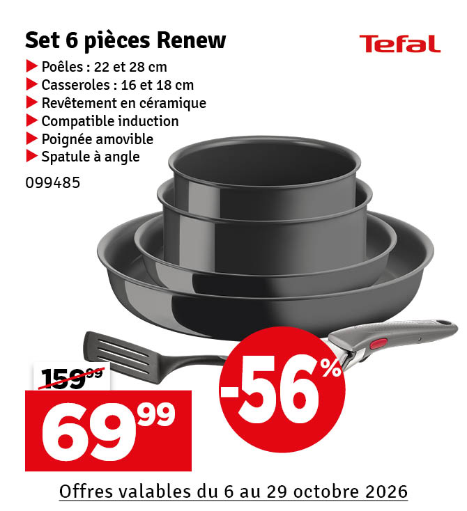 Set de poêles Ingenio Renew 6 pièces TEFAL